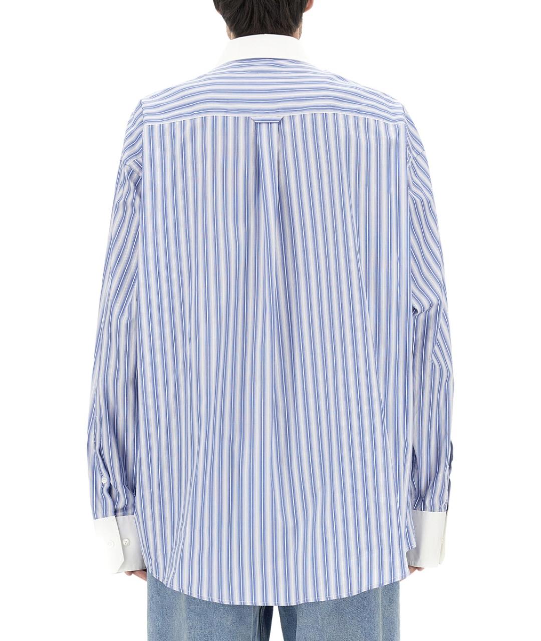 MM6 MAISON MARGIELA Голубая хлопковая кэжуал рубашка, фото 3