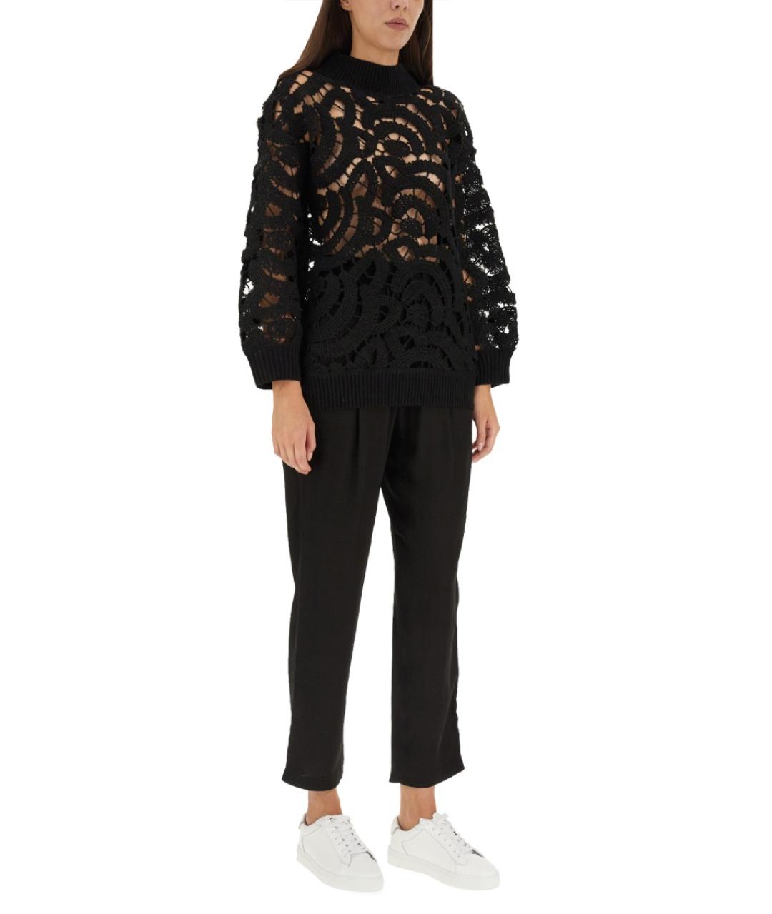 FABIANA FILIPPI Черные вискозные прямые брюки, фото 2