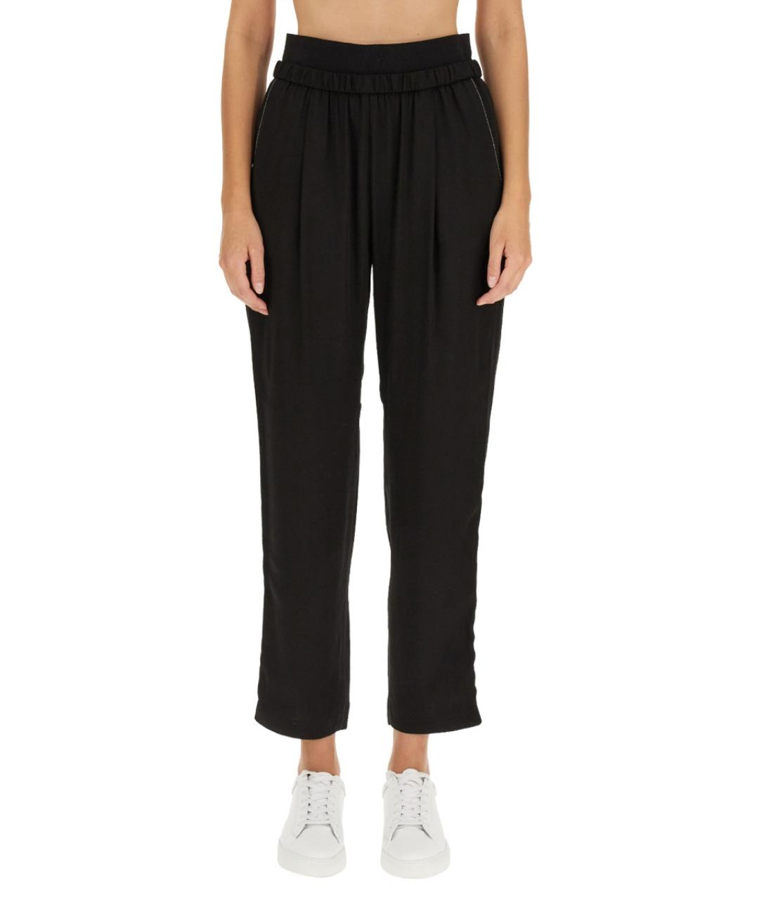 FABIANA FILIPPI Черные вискозные прямые брюки, фото 5