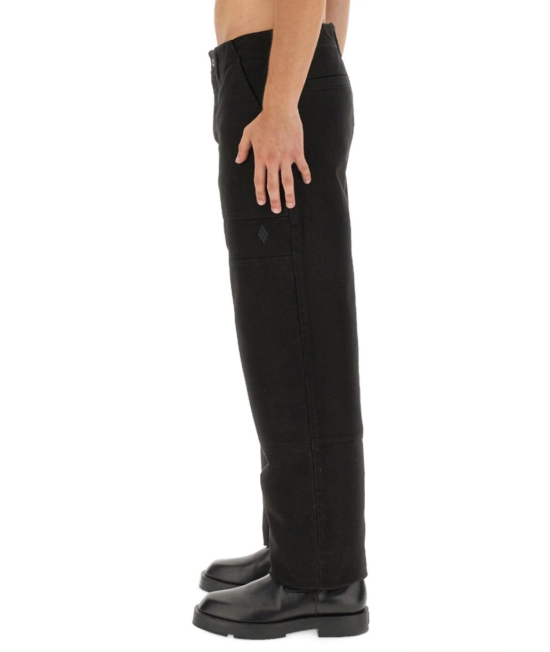 MARCELO BURLON Черные хлопковые повседневные брюки, фото 5