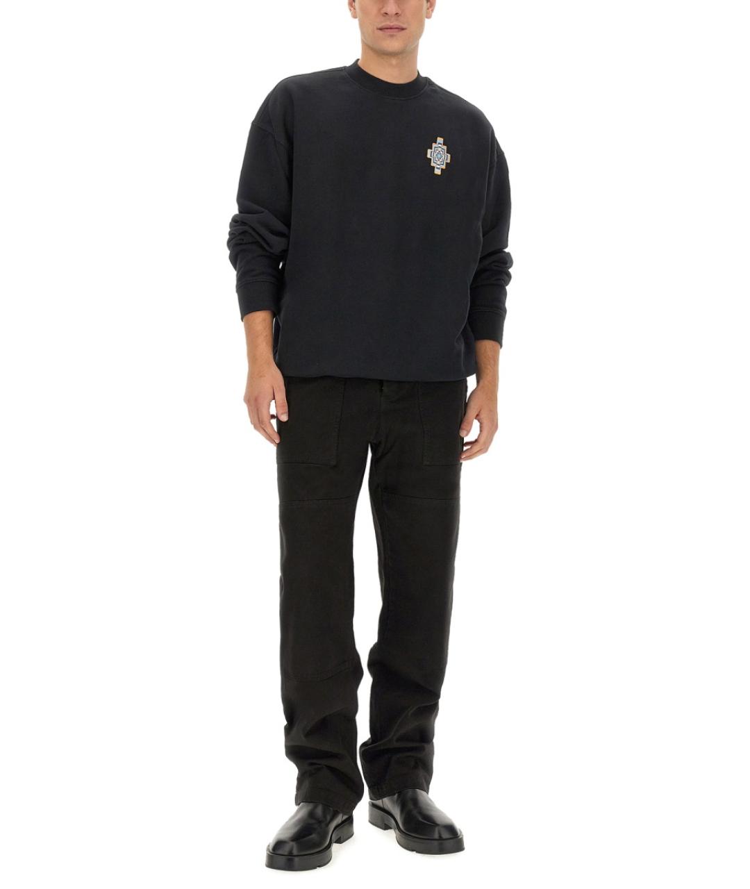 MARCELO BURLON Черные хлопковые повседневные брюки, фото 3