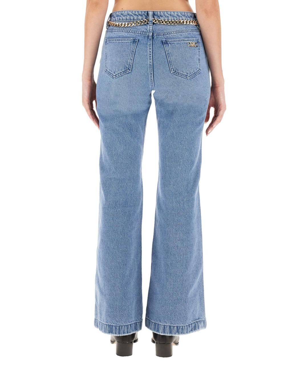 MICHAEL KORS Голубые хлопковые прямые джинсы, фото 3