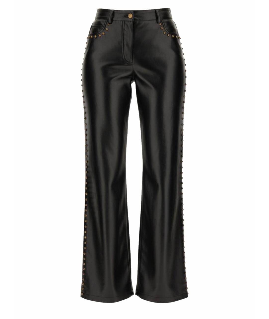 MOSCHINO JEANS Черные полиэстеровые прямые брюки, фото 1