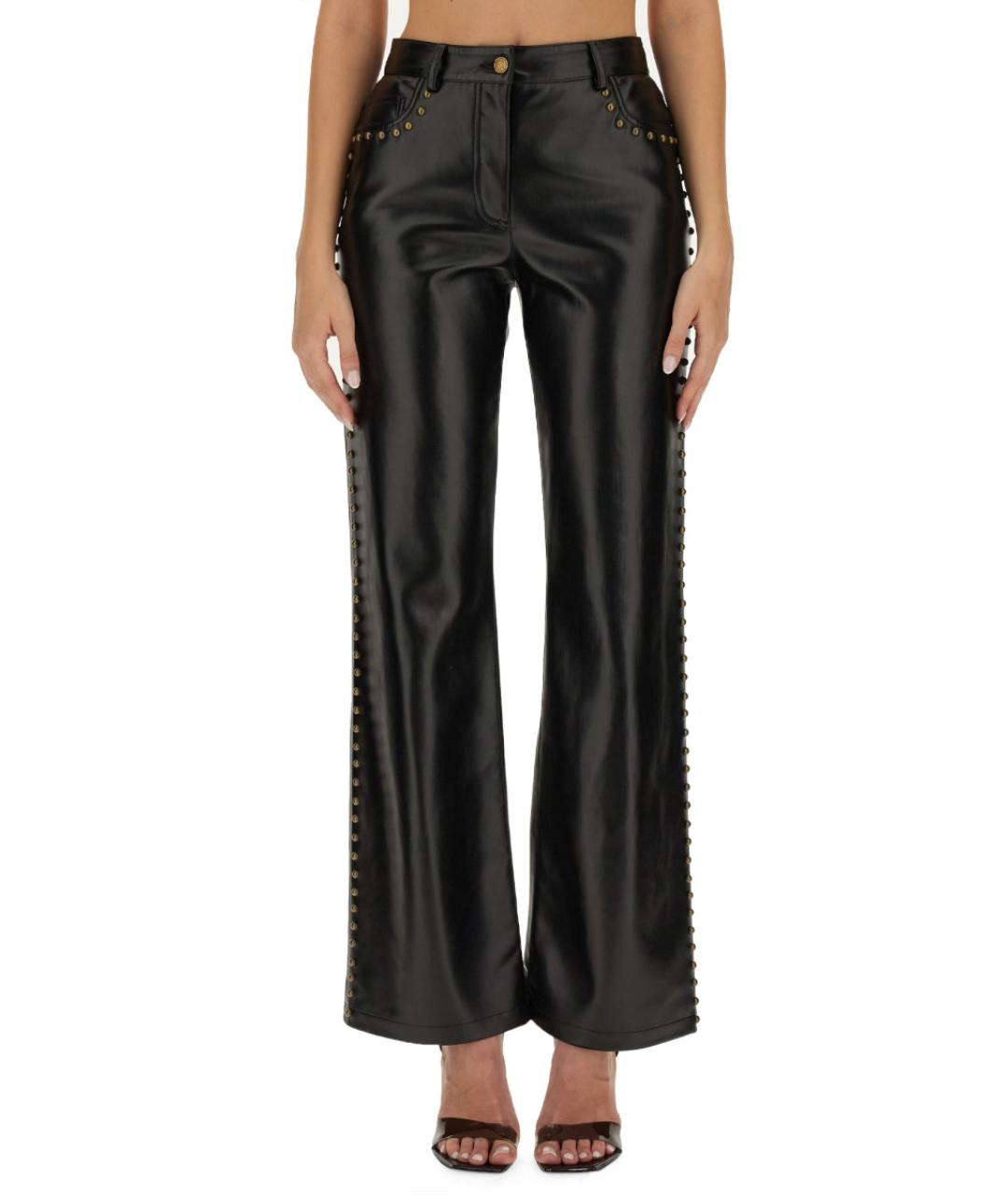 MOSCHINO JEANS Черные полиэстеровые прямые брюки, фото 5