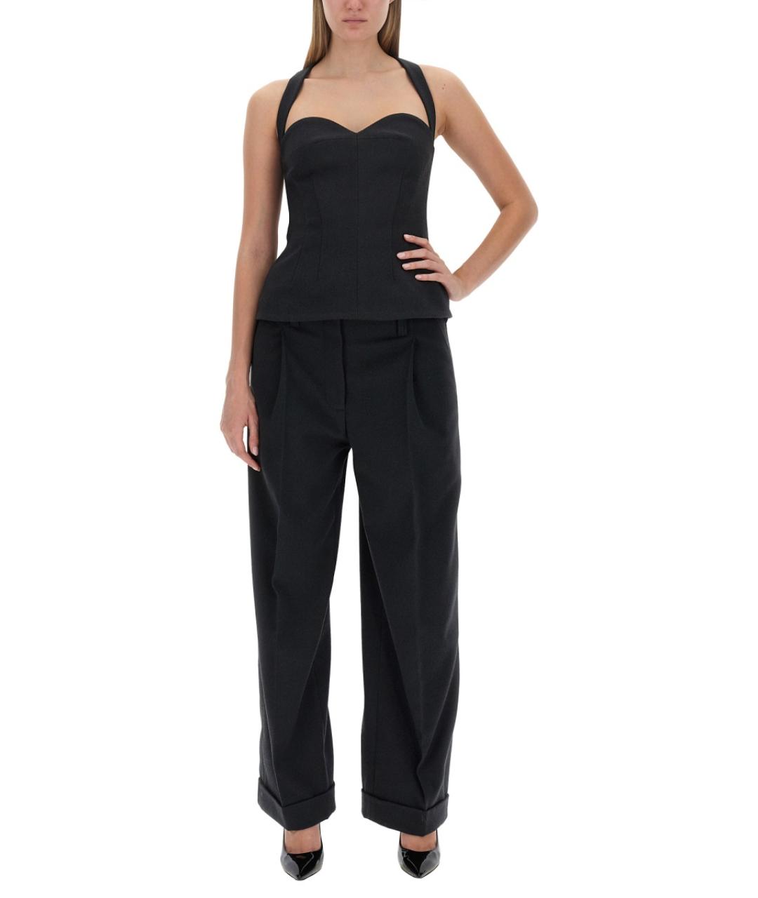 PHILOSOPHY DI LORENZO SERAFINI Серые полиэстеровые прямые брюки, фото 2