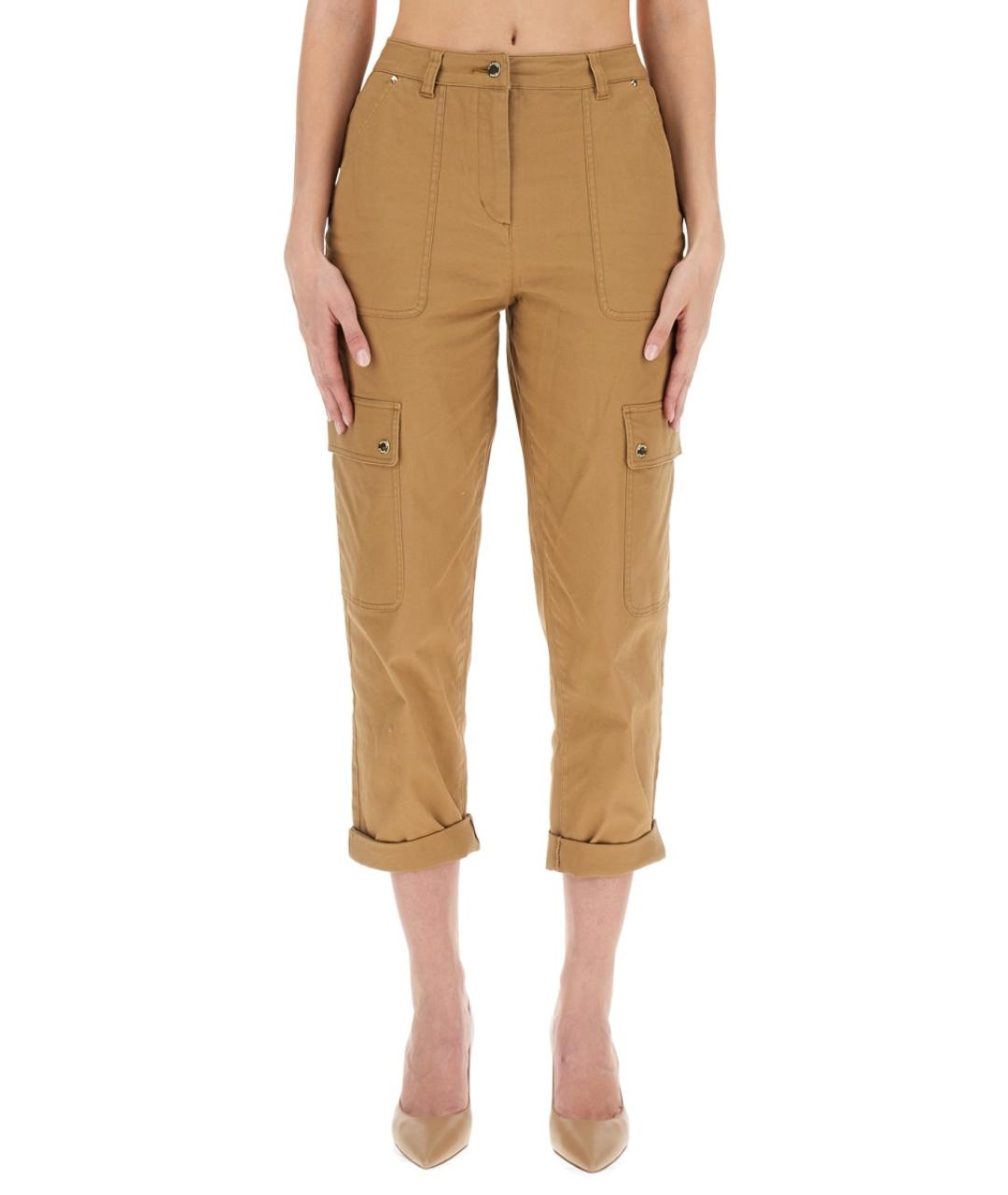 MICHAEL KORS Бежевые хлопковые прямые брюки, фото 5