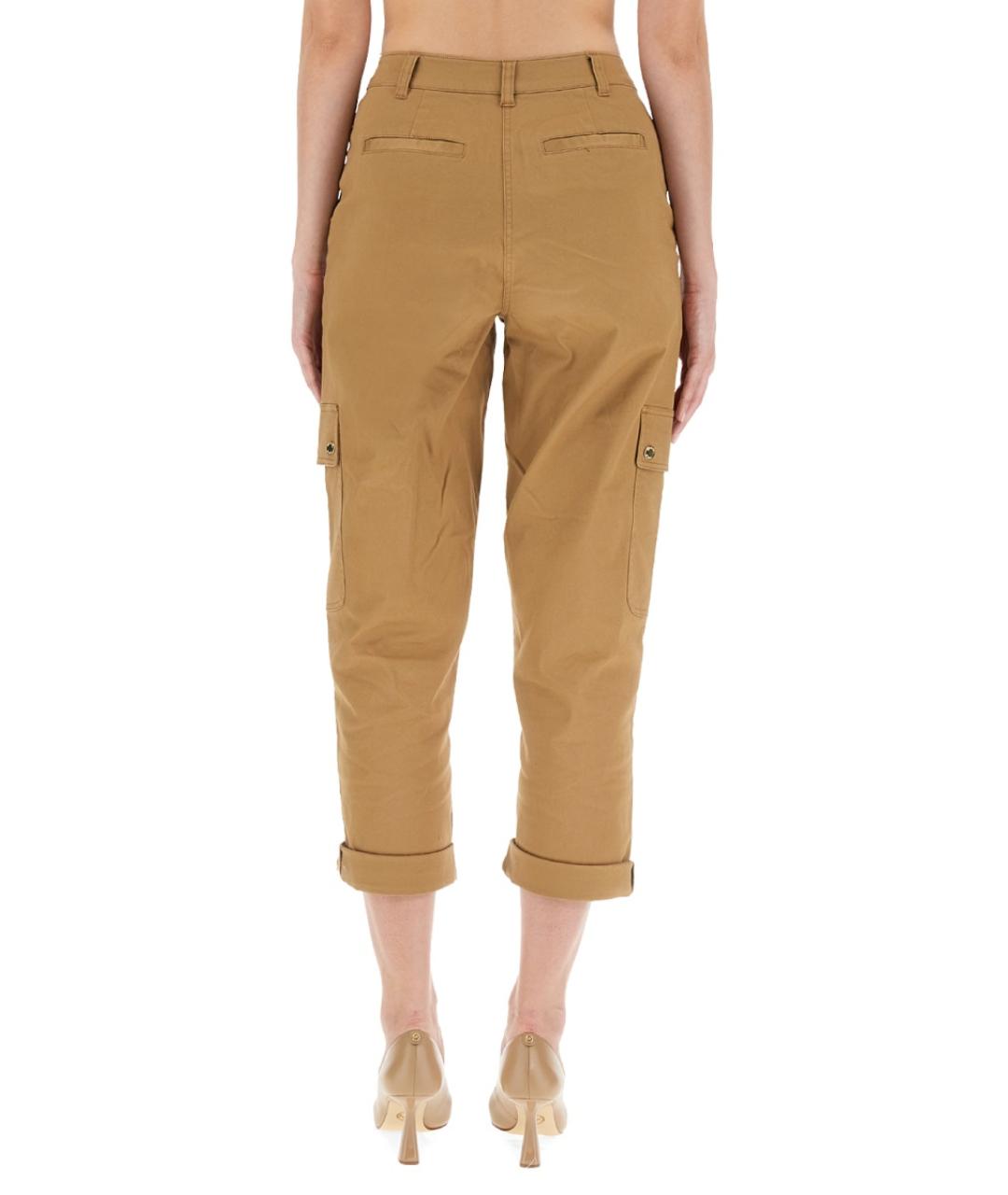 MICHAEL KORS Бежевые хлопковые прямые брюки, фото 4