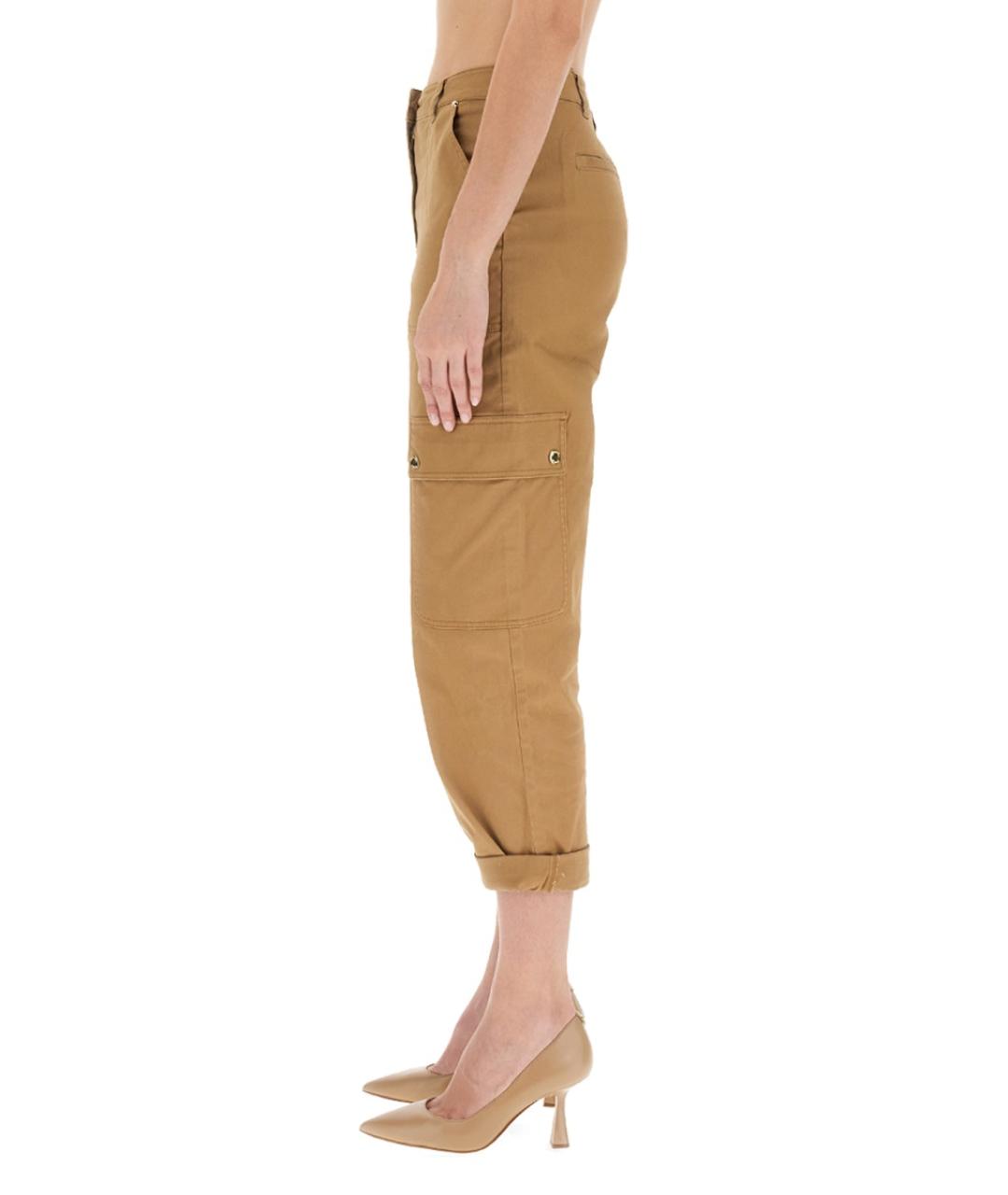 MICHAEL KORS Бежевые хлопковые прямые брюки, фото 3