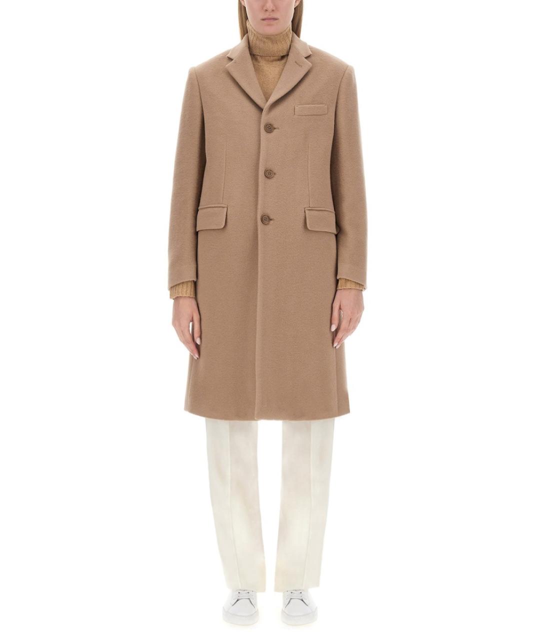 ASPESI Бежевое шерстяное пальто, фото 5