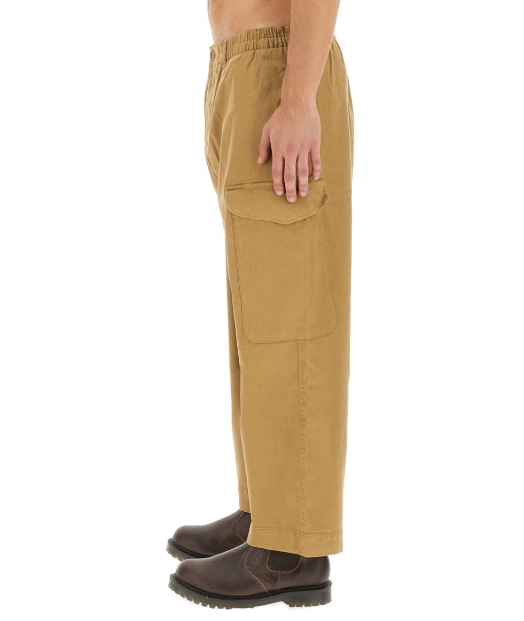YMC Бежевые льняные повседневные брюки, фото 4