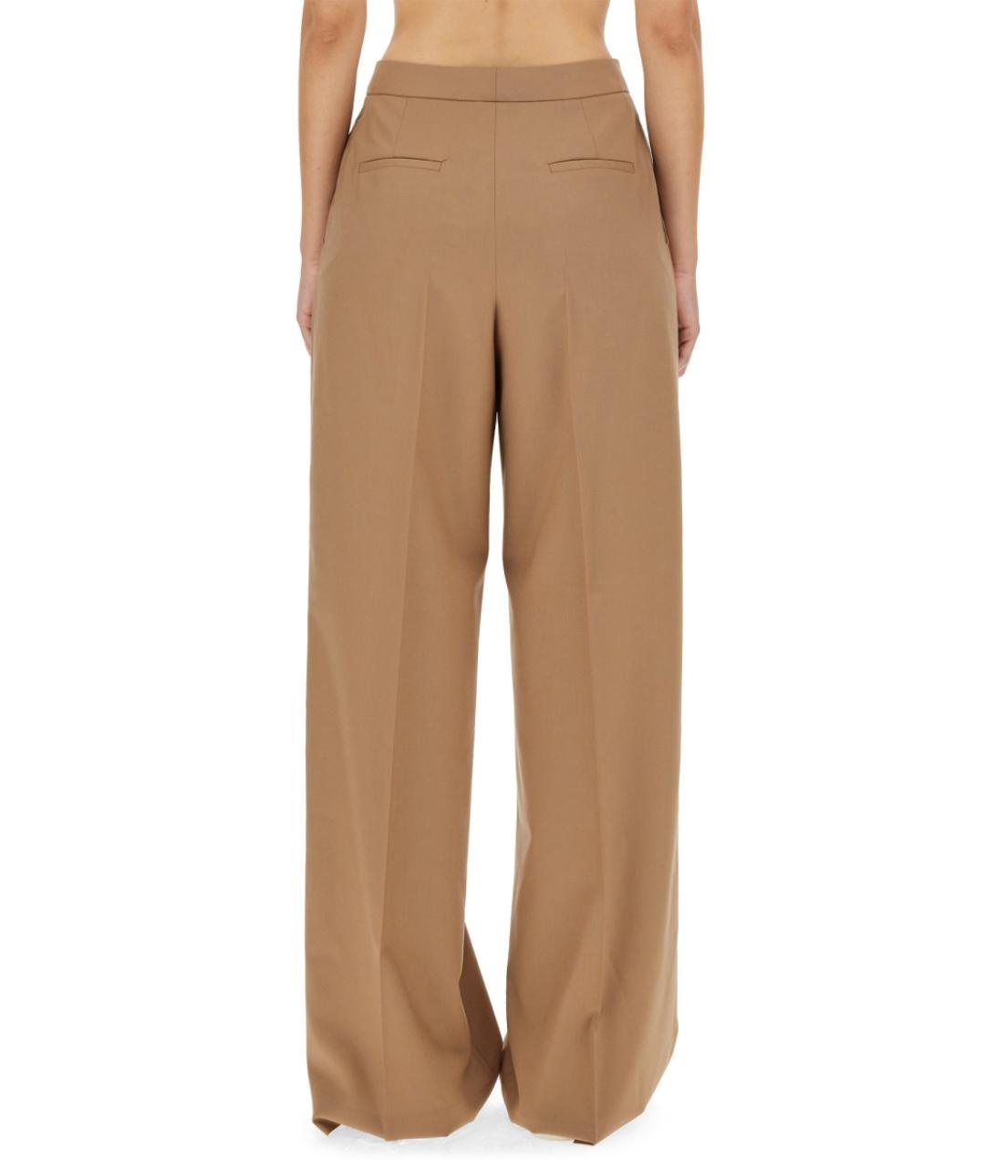 FABIANA FILIPPI Бежевые шерстяные прямые брюки, фото 3