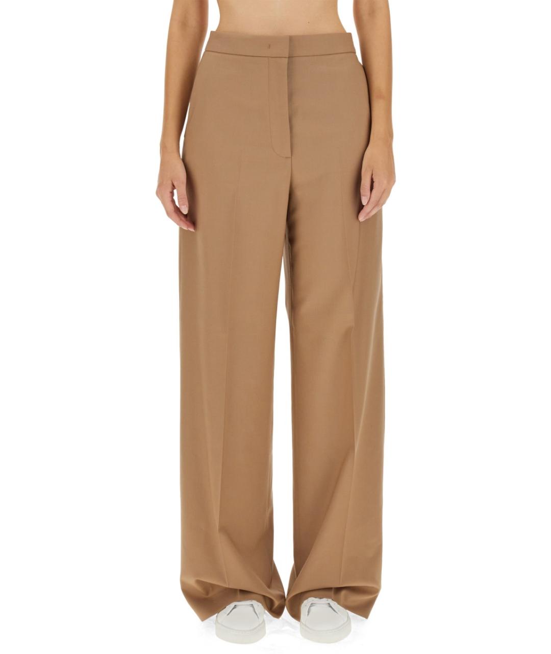 FABIANA FILIPPI Бежевые шерстяные прямые брюки, фото 5