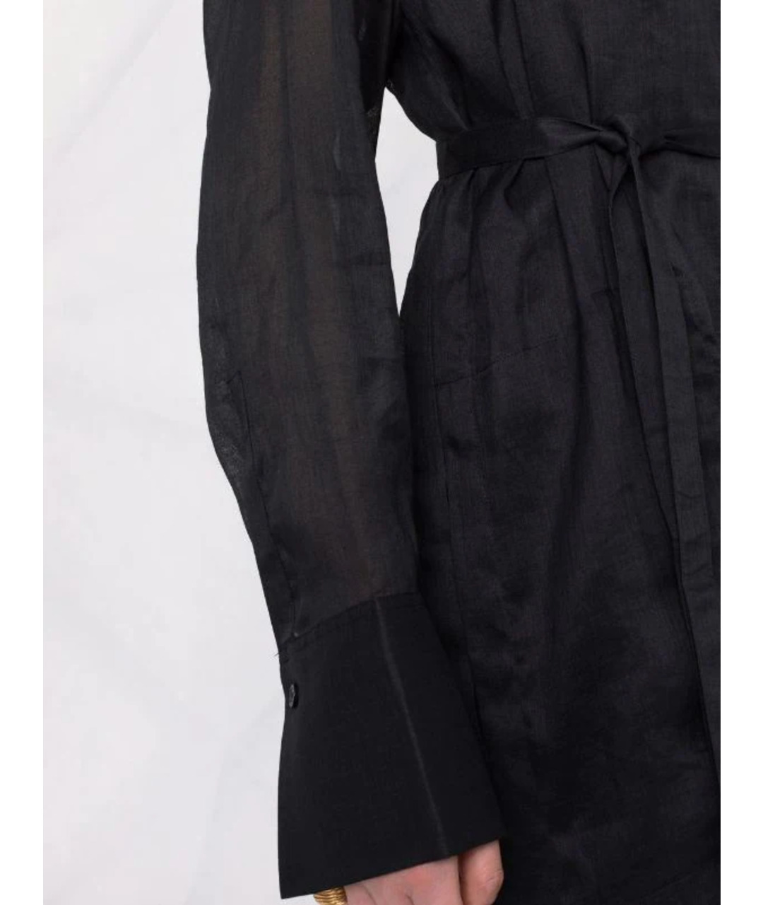 JOSEPH Черное льняное повседневное платье, фото 3
