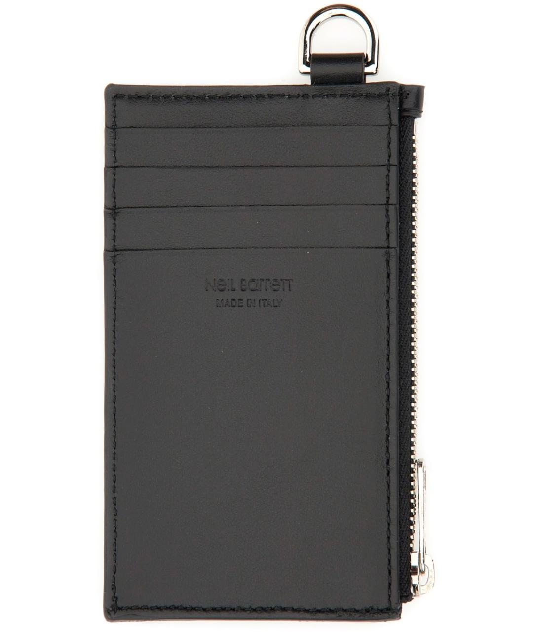 NEIL BARRETT Черный кожаный кошелек, фото 3