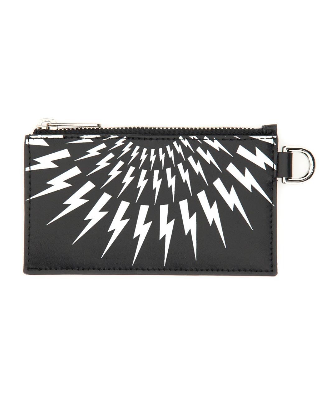 NEIL BARRETT Черный кожаный кошелек, фото 1