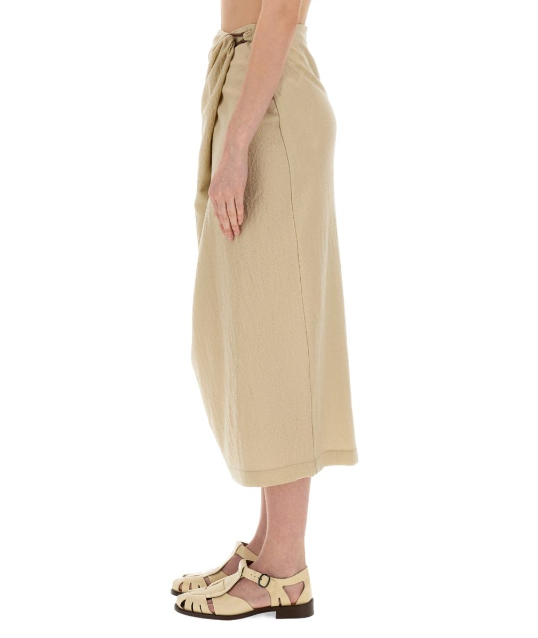 ALYSI Бежевая шерстяная юбка миди, фото 3