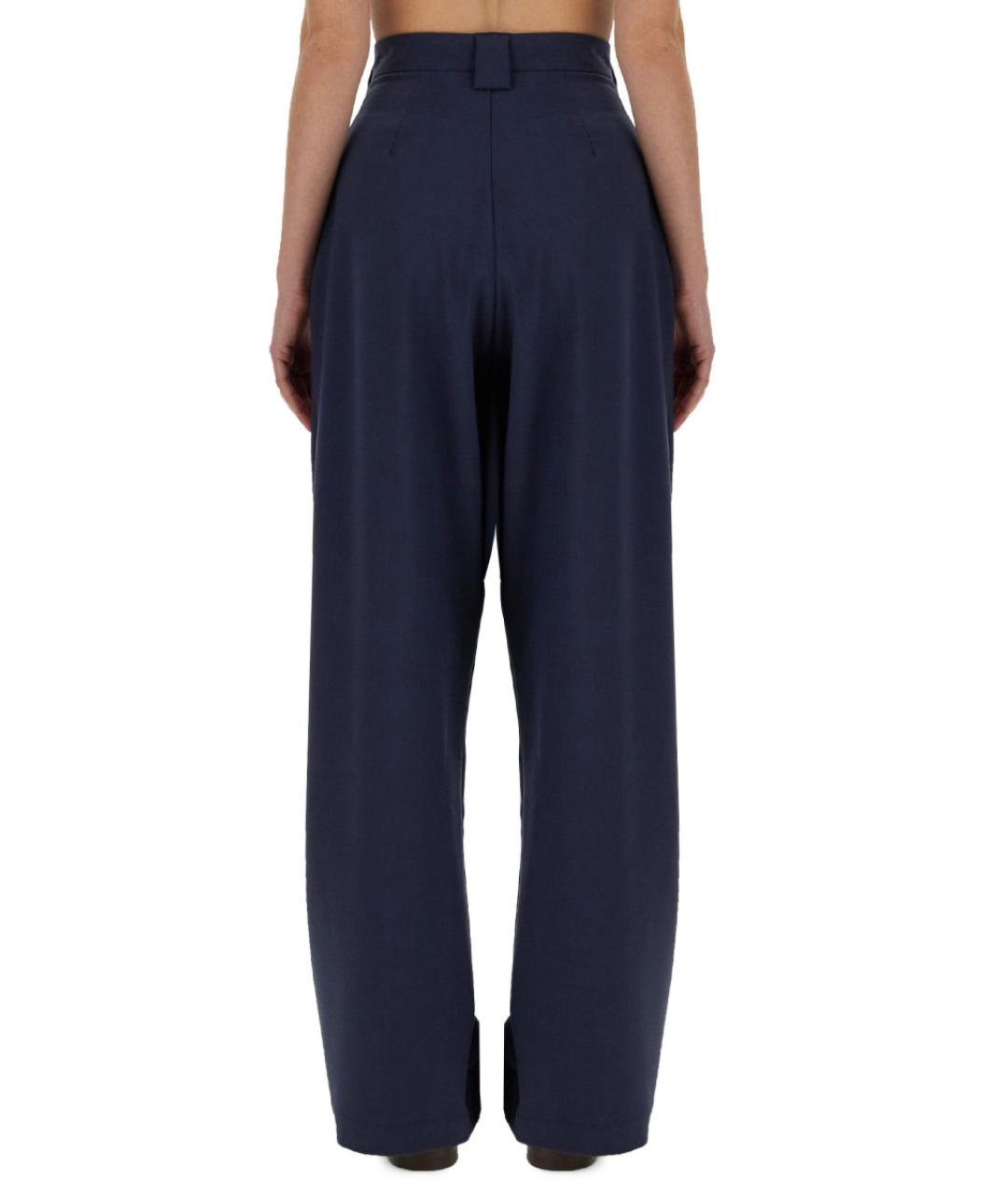 ALYSI Синие полиэстеровые брюки широкие, фото 3