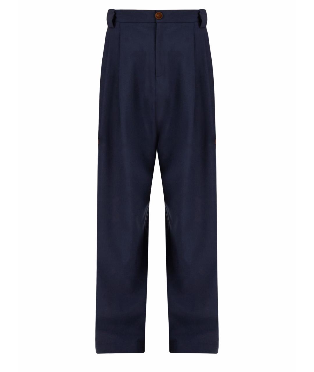 ALYSI Синие полиэстеровые брюки широкие, фото 1