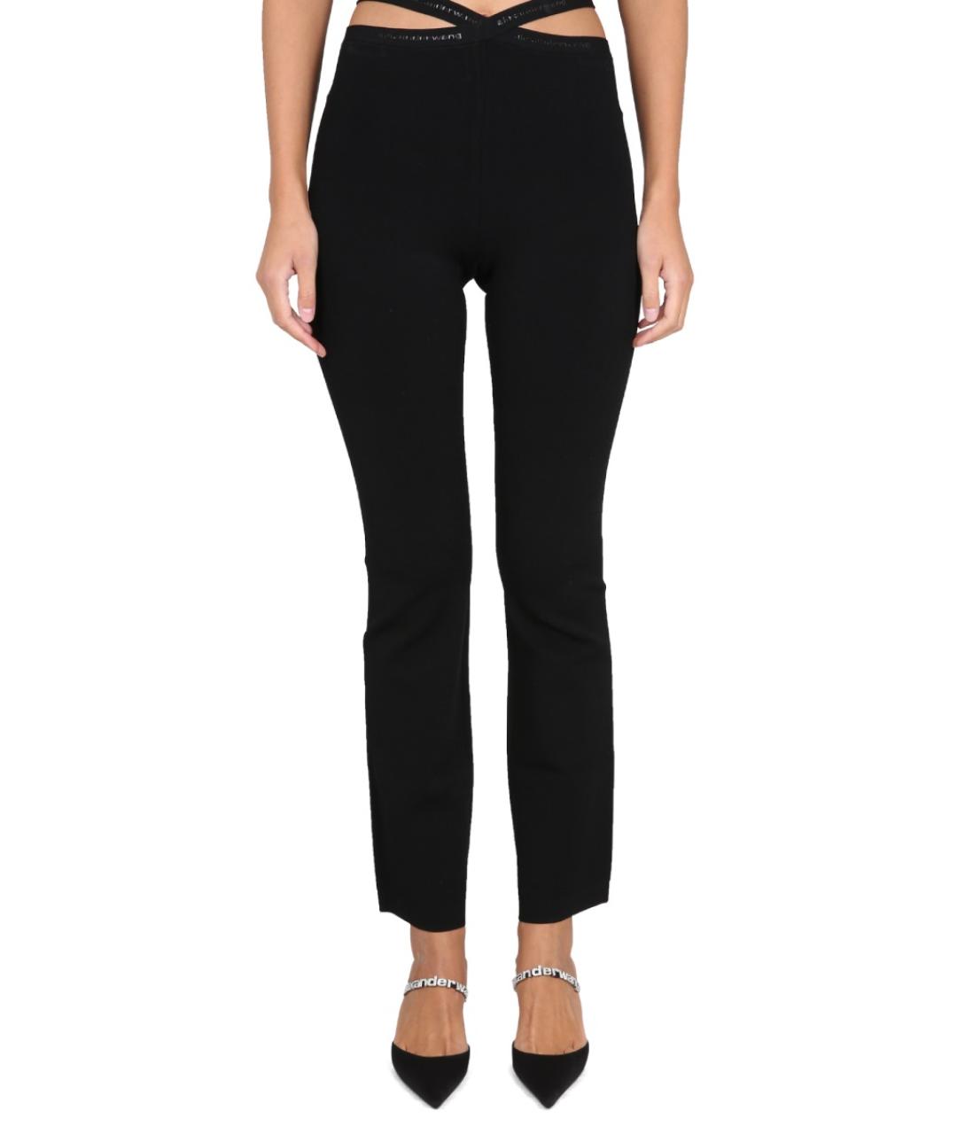 ALEXANDER WANG Черные вискозные прямые брюки, фото 5