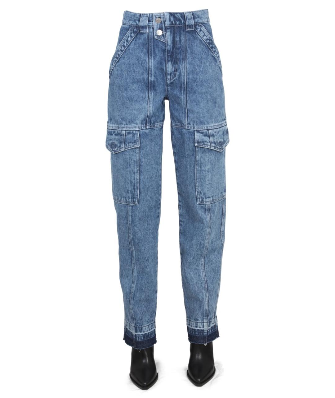 ISABEL MARANT ETOILE Голубые хлопковые прямые джинсы, фото 5