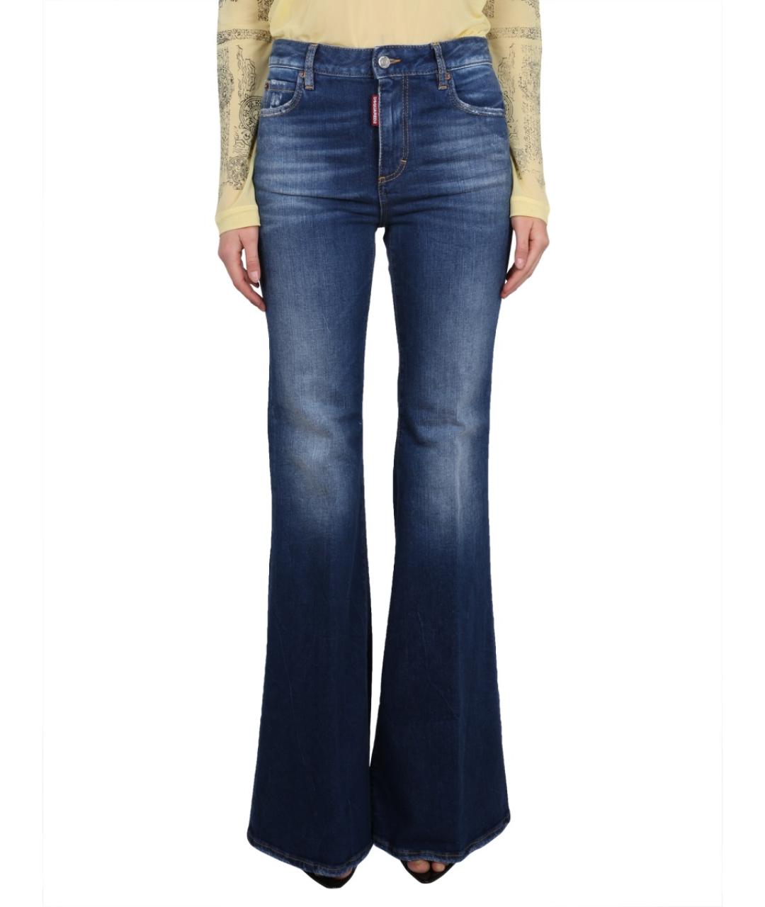 DSQUARED2 Синие хлопковые джинсы клеш, фото 5