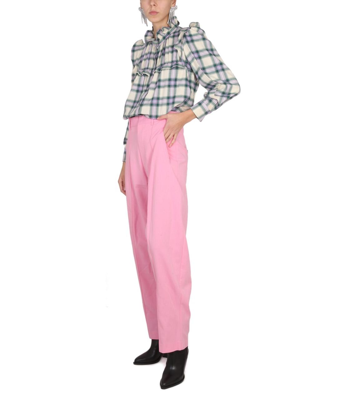 ISABEL MARANT Розовые вискозные прямые брюки, фото 2