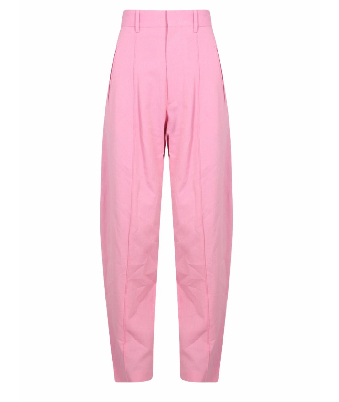 ISABEL MARANT Розовые вискозные прямые брюки, фото 1