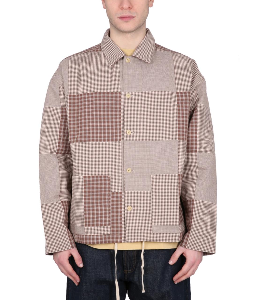 YMC Коричневая хлопковая кэжуал рубашка, фото 5