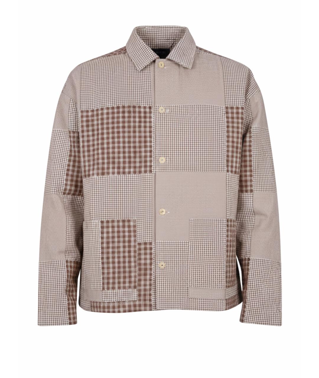 YMC Коричневая хлопковая кэжуал рубашка, фото 1