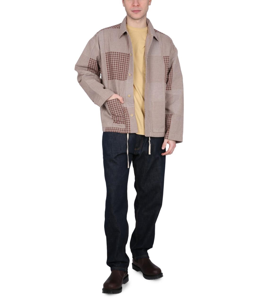 YMC Коричневая хлопковая кэжуал рубашка, фото 2