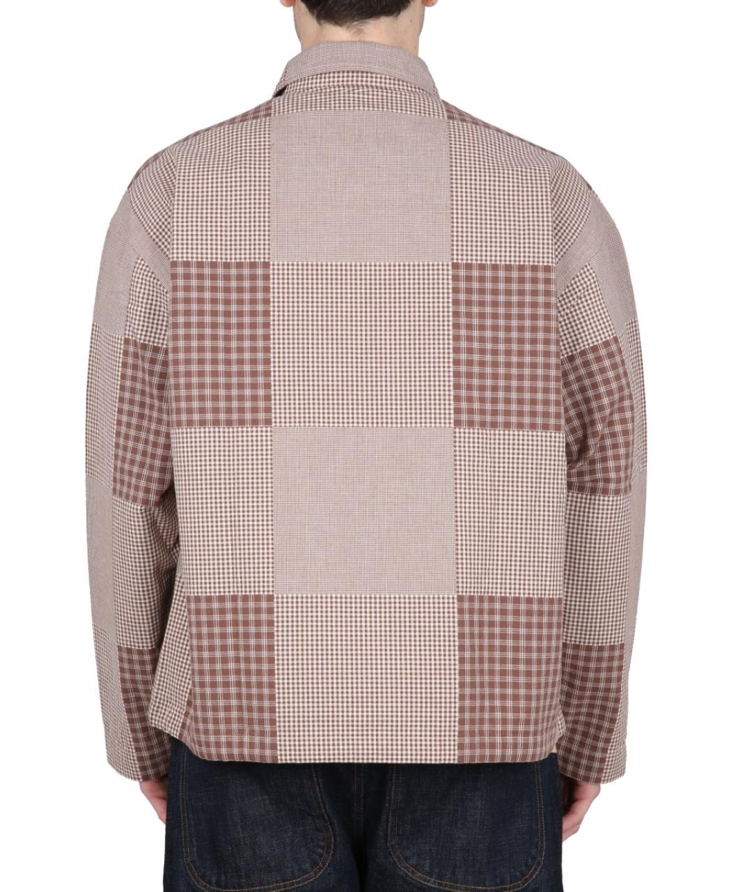 YMC Коричневая хлопковая кэжуал рубашка, фото 3