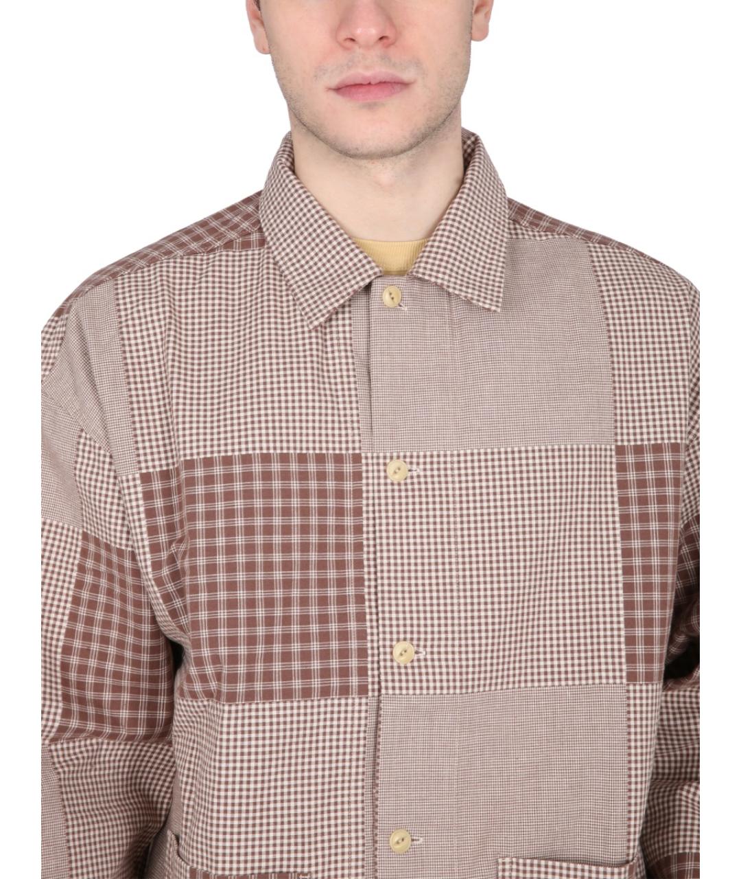 YMC Коричневая хлопковая кэжуал рубашка, фото 4