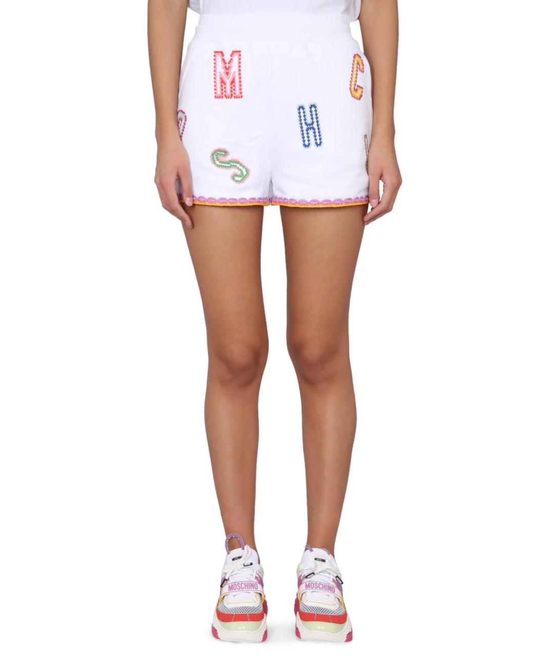 MOSCHINO Белые хлопковые шорты, фото 5