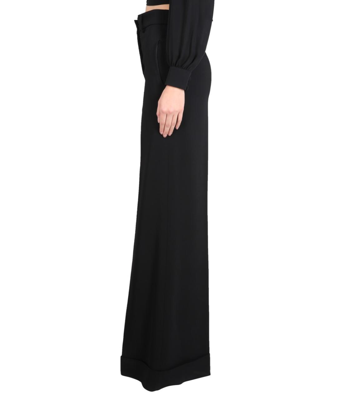 MOSCHINO Черные вискозные прямые брюки, фото 3