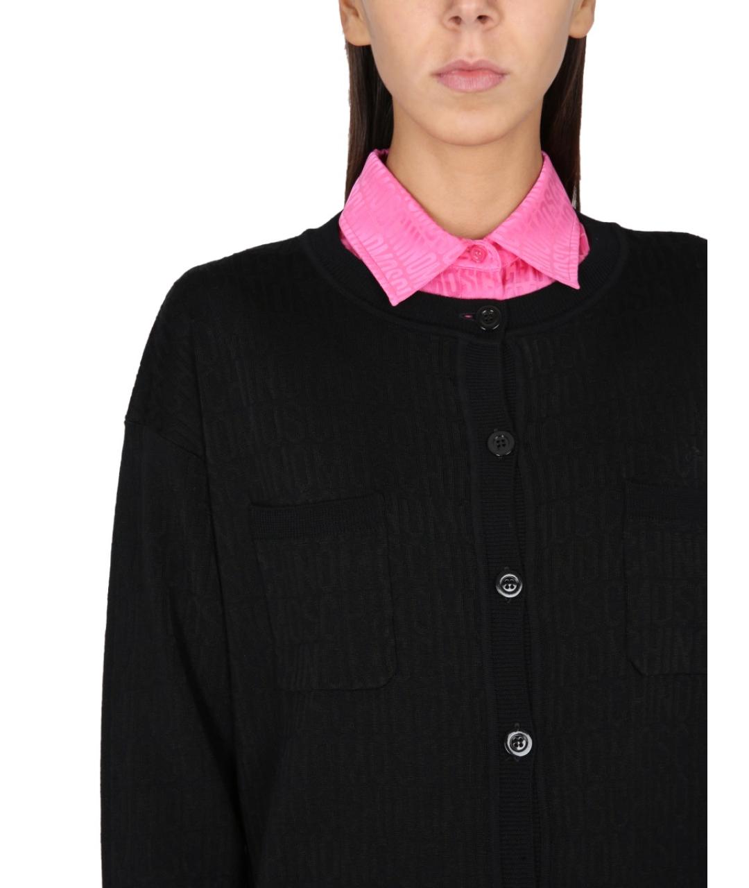 MOSCHINO Черный шерстяной кардиган, фото 4