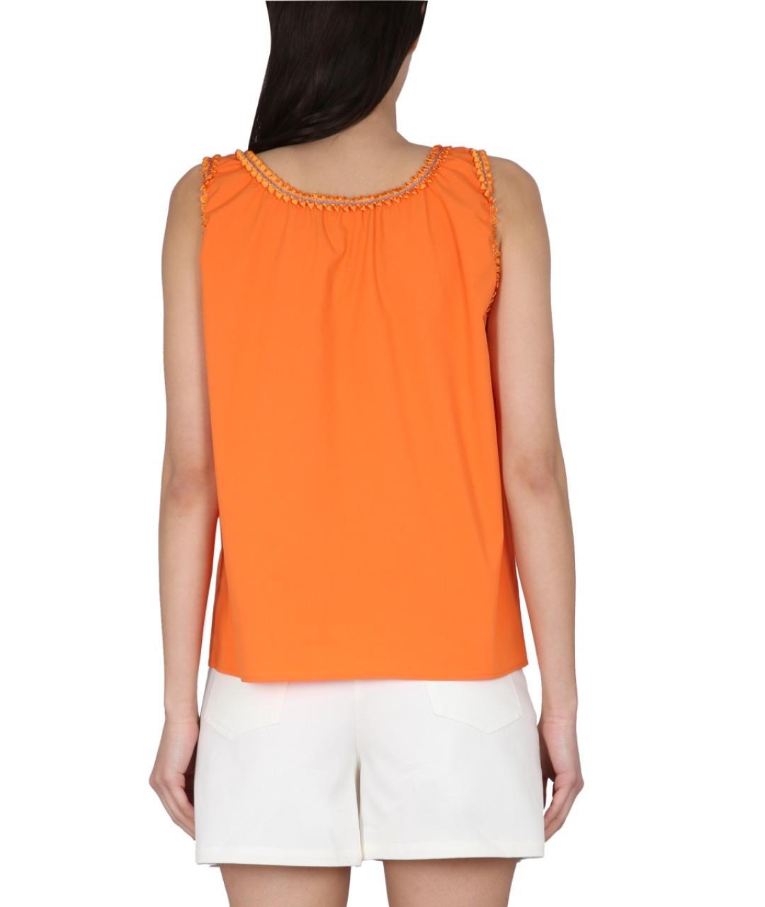 BOUTIQUE MOSCHINO Оранжевая хлопковая майка, фото 4