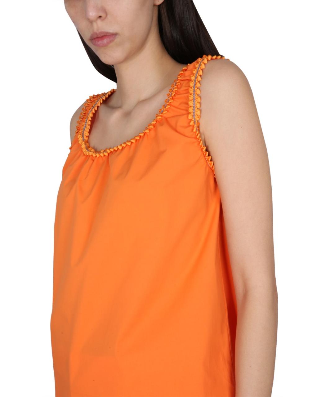 BOUTIQUE MOSCHINO Оранжевая хлопковая майка, фото 2