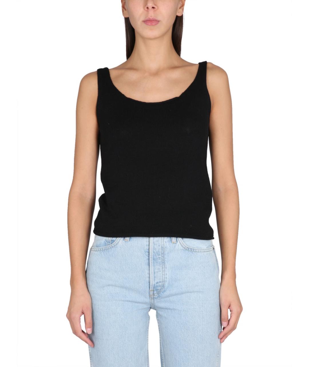 ASPESI Черная хлопковая майка, фото 5