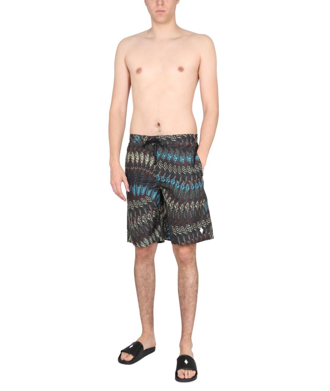 MARCELO BURLON Коричневые полиэстеровые шорты, фото 2