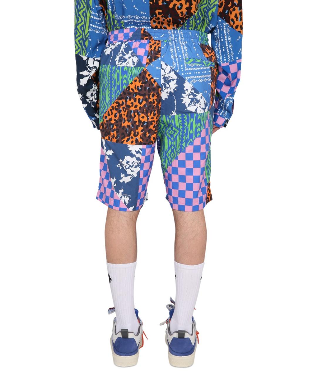 MARCELO BURLON Синие полиамидовые шорты, фото 4