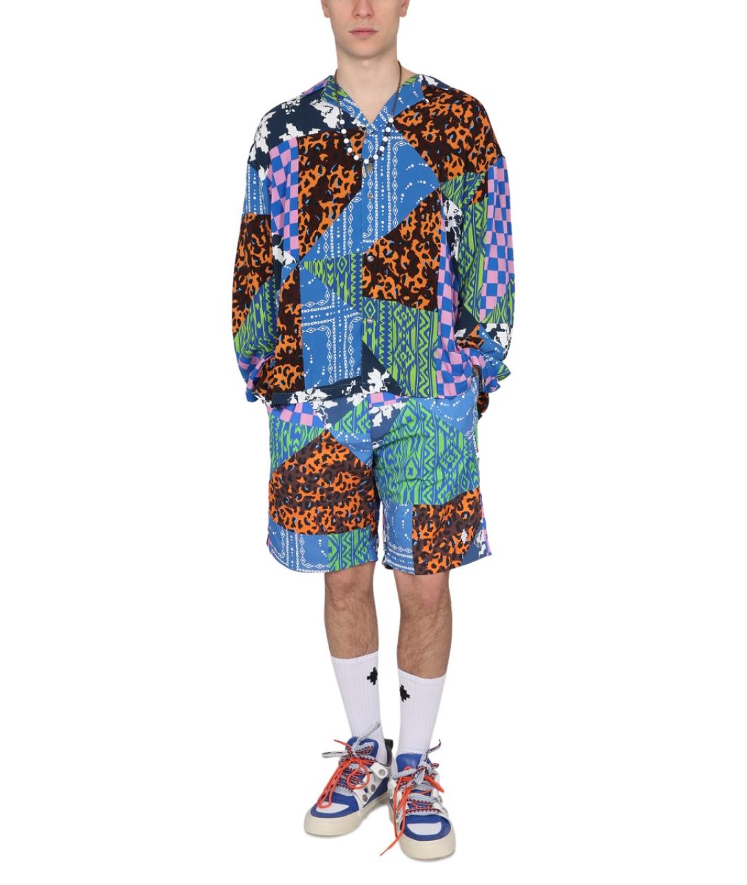 MARCELO BURLON Синие полиамидовые шорты, фото 2