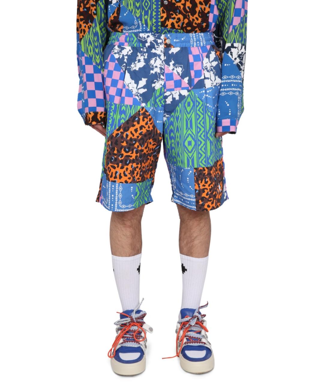 MARCELO BURLON Синие полиамидовые шорты, фото 5