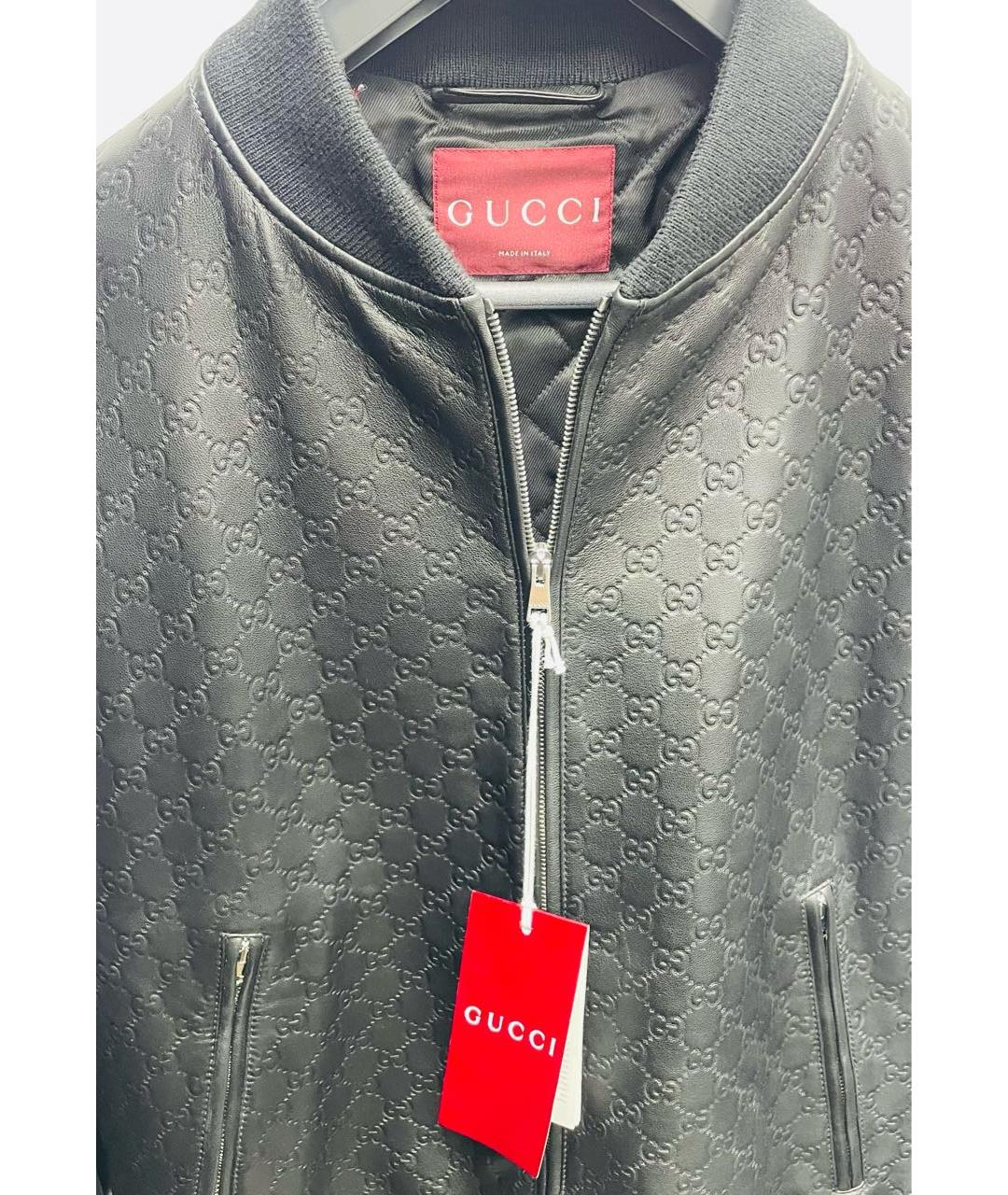 GUCCI Черная кожаная куртка, фото 3