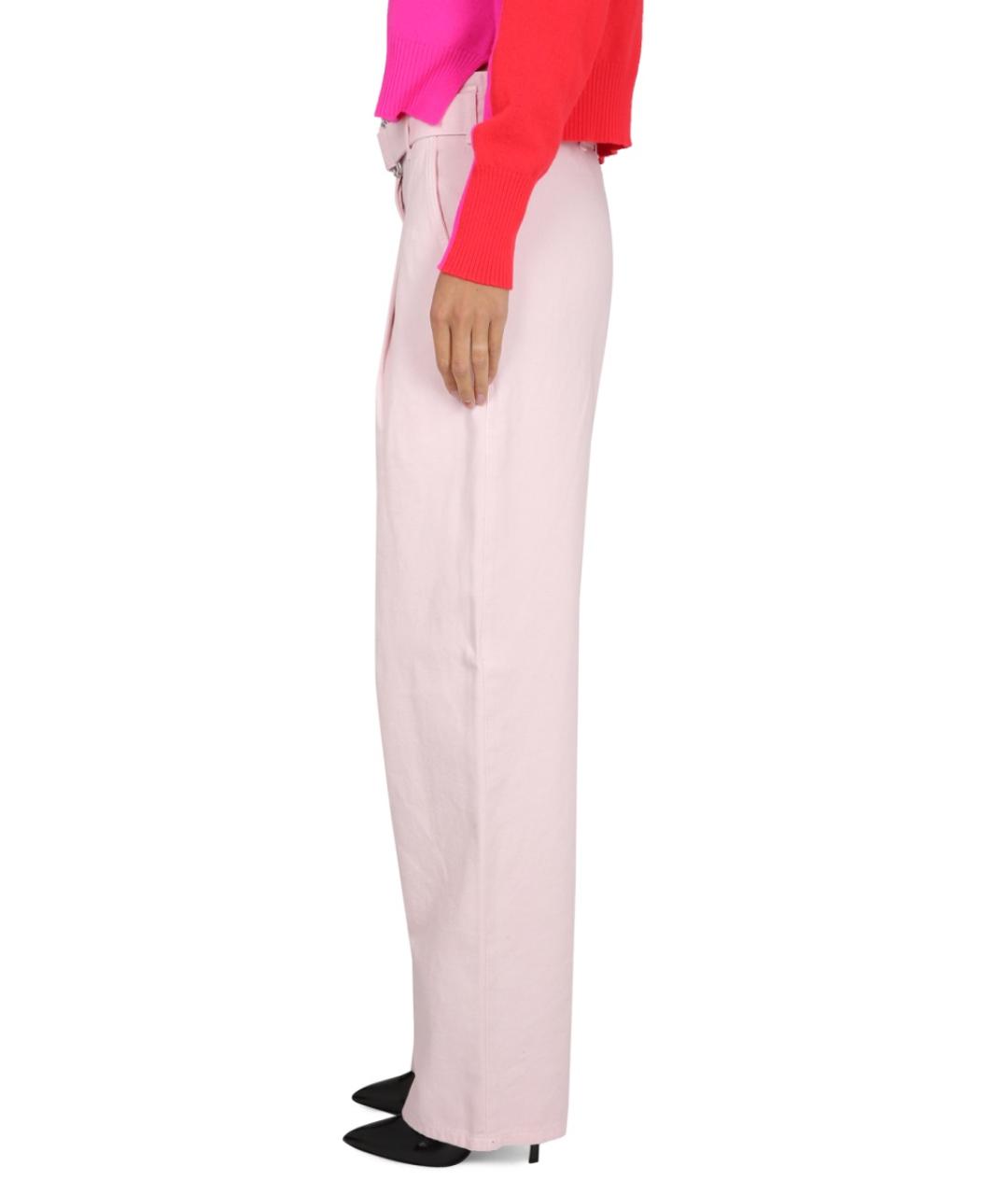 PHILOSOPHY DI LORENZO SERAFINI Розовые хлопковые прямые джинсы, фото 3