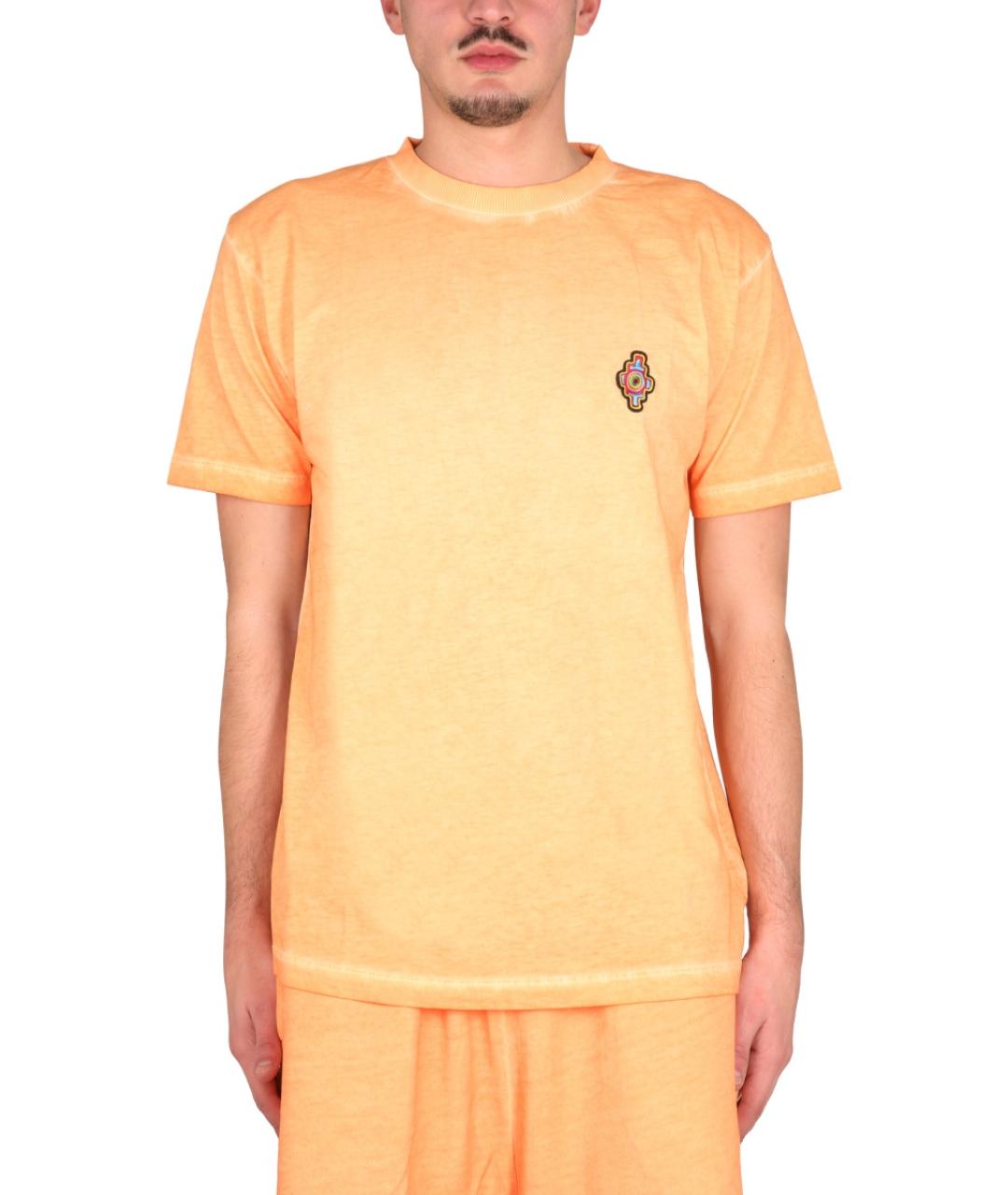 MARCELO BURLON Оранжевая хлопковая футболка, фото 5