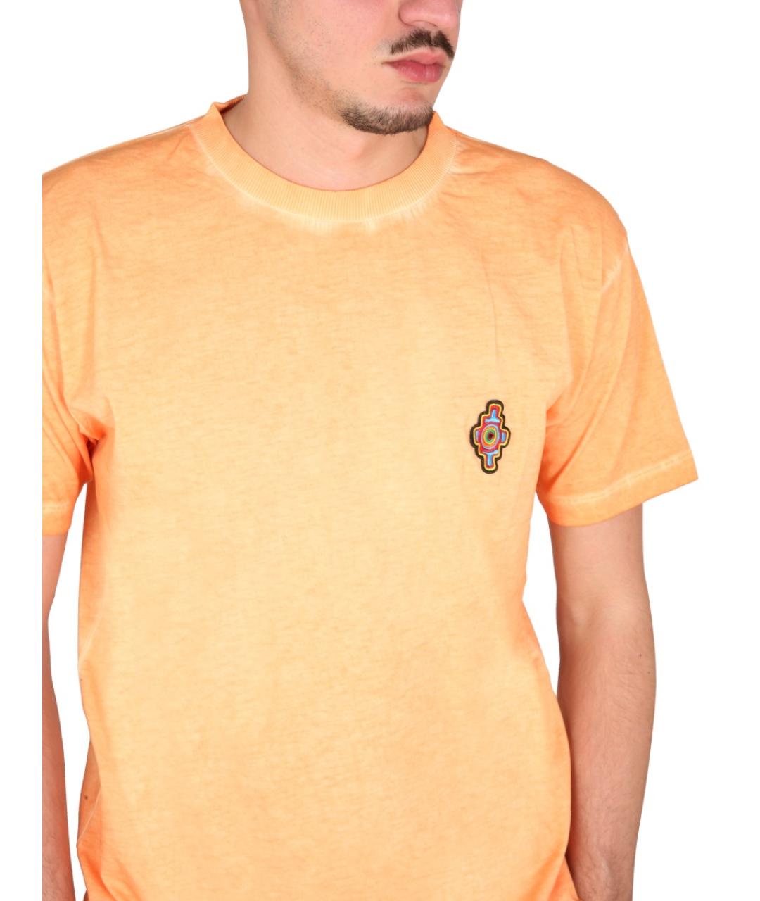 MARCELO BURLON Оранжевая хлопковая футболка, фото 4