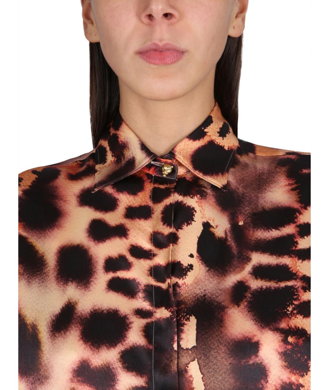 ROBERTO CAVALLI Розовая шелковая рубашка, фото 4