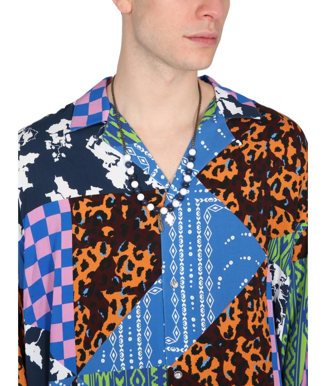 MARCELO BURLON Синяя кэжуал рубашка, фото 4