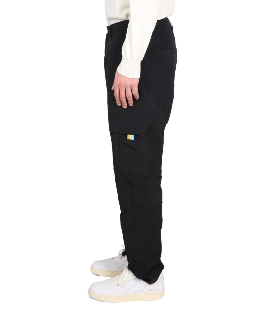 MARCELO BURLON Черные полиамидовые повседневные брюки, фото 3