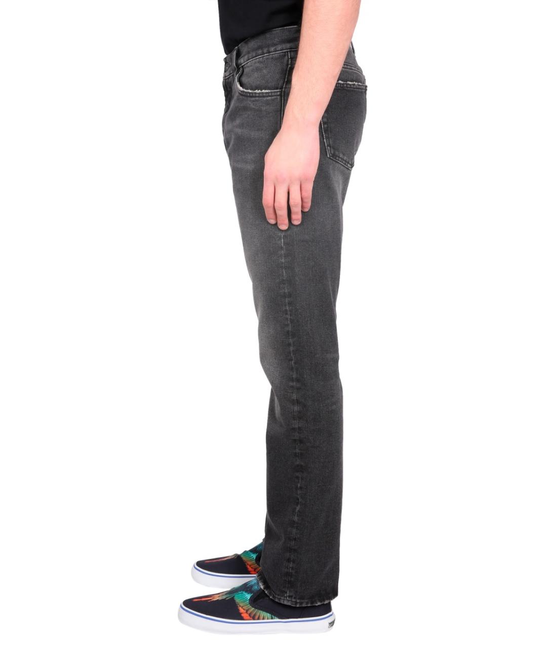 MARCELO BURLON Черные хлопковые прямые джинсы, фото 3